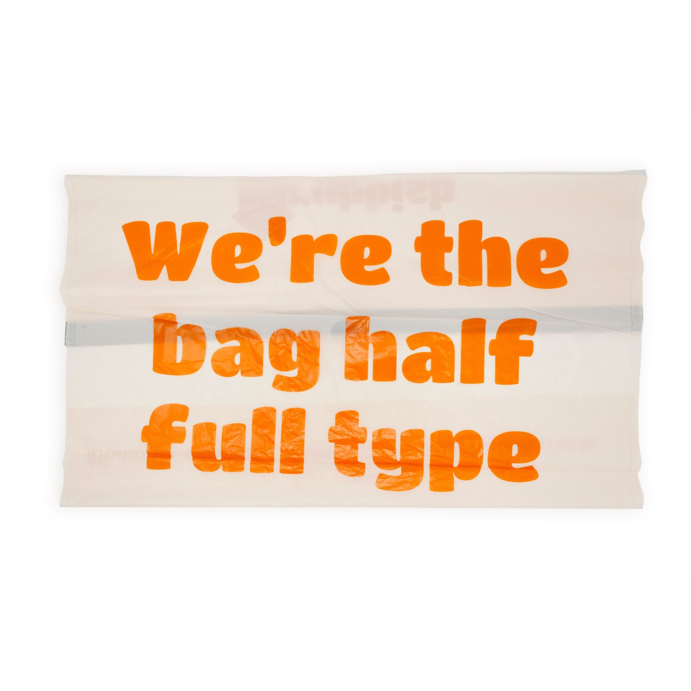 Rubbish Home trash bags - slogan close up